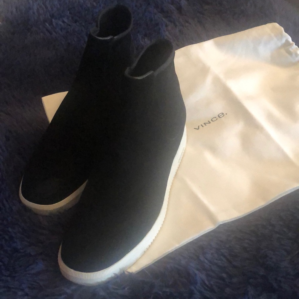 Vince suede sneaker booties 🌹